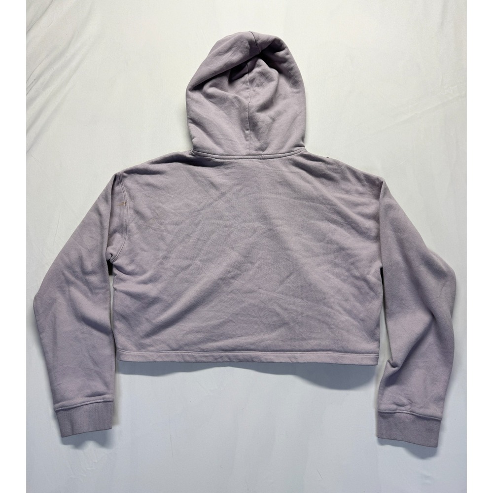 Adidas Cropped Hoodie Womens Medium Lilac Purple Multi Fleece Lined Athleisure - Picture 2 of 9